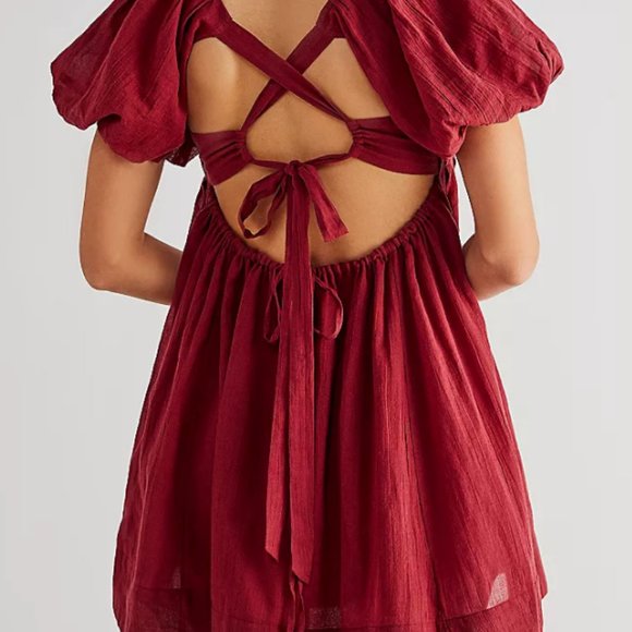 Free People Dresses & Skirts - Free People | Marina mini dress in Wine Size M NWT